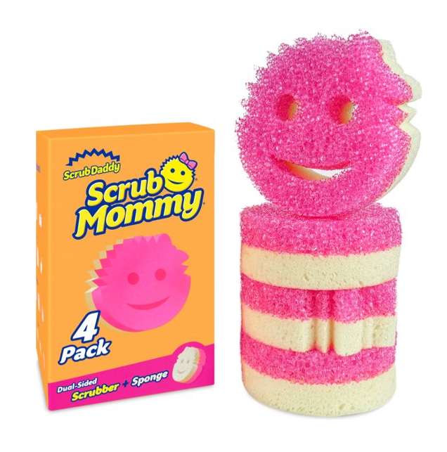 Scrub Daddy  Scrub Mommy sponzen roze (4 stuks) – The Pink Stuff