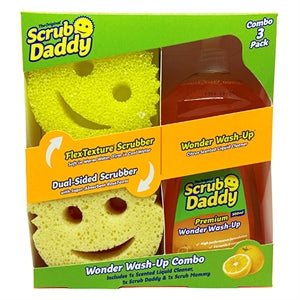 NUEVO Scrub Daddy | Combo de lavado Wonder | Líquido lavavajillas premium con Scrub Daddy y Scrub Mommy