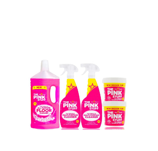 The Pink Stuff - Living Room Set including floor cleaner, all-purpose cleaner, miracle paste